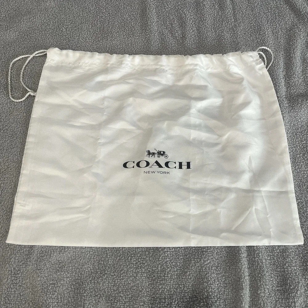 Coach New York White Satin Handbag Dust Cover Travel Storage